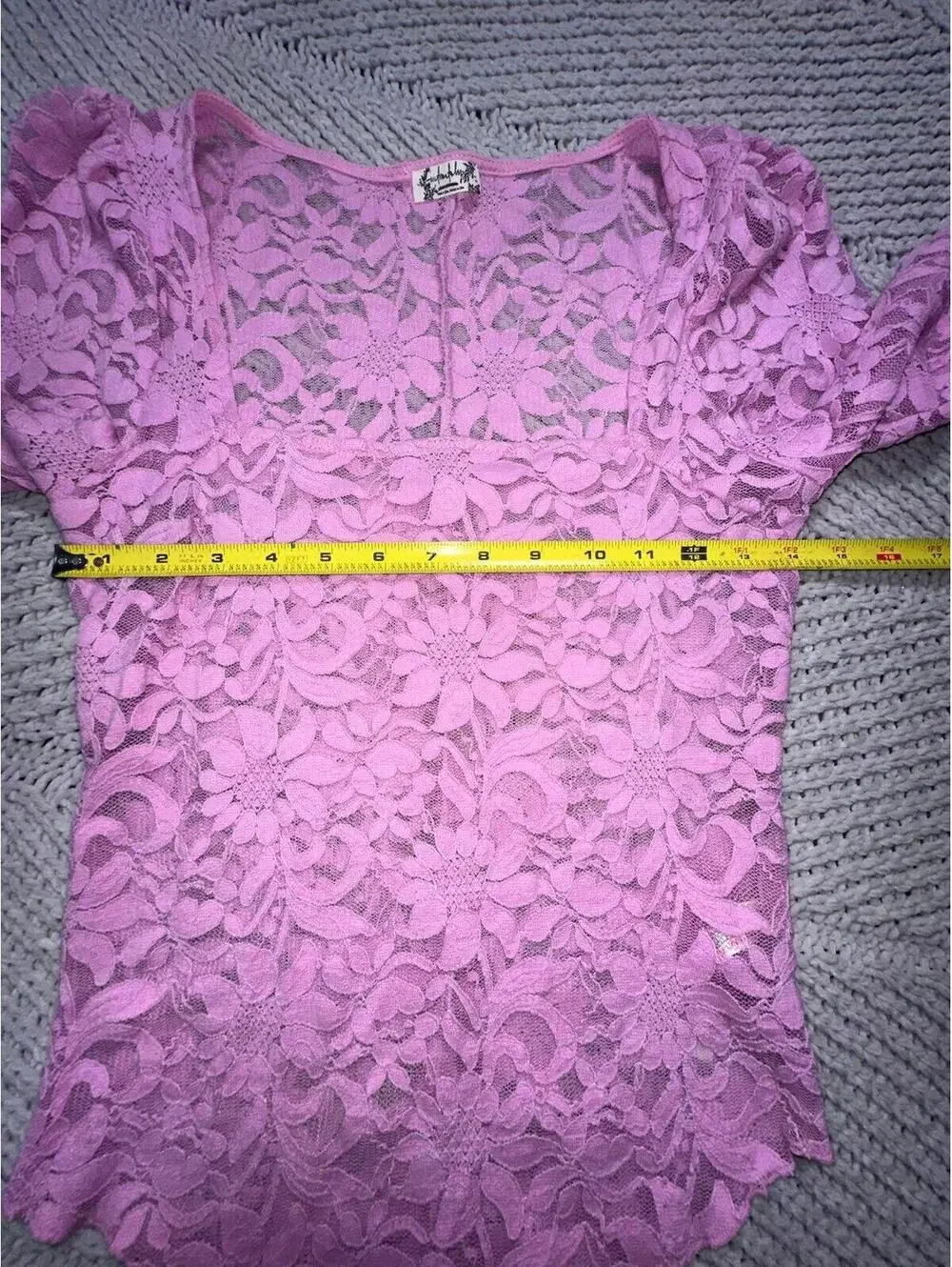 Free People Long Distance Layering Top in Flower Trail Women's Size S Baby Pink